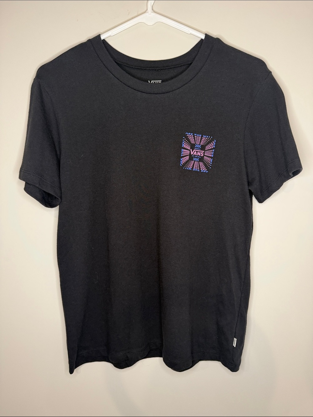 Vans Black Short-Sleeve Tee with Purple Graphic